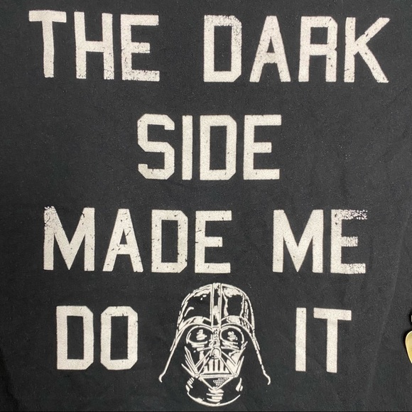 Star Wars Dark Side Made Me Do It Darth Vader Black T-Shirt Small S Fandom - Picture 5 of 8